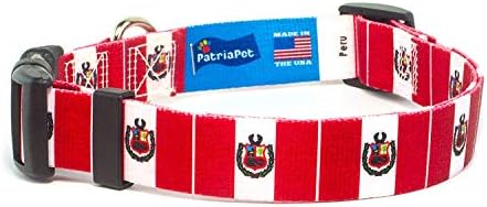 Peru ovratnik za pse | Peru Flag | Brzo izdanje kopča | Napravljeno u NJ, SAD | za male pse