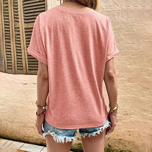 Ženska gornja V-izrez kratkih rukava majica TOP Ležerne prilike Letse Summer Dyeing Wear Women