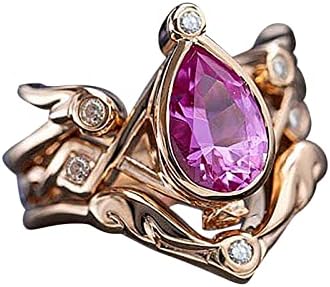 2023 Izvrsni dijamantni crveni cirkonski prsten u obliku dijamanta za žene za angažman prsten Chunky početni prsten