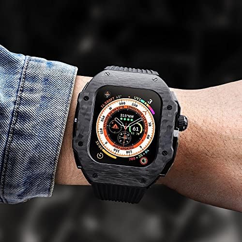 Befia Modifikacijsko kit Case Carbon Fiber Case za Apple Watch Ultra 8 7 6 SE Metal Bezel mod komplet