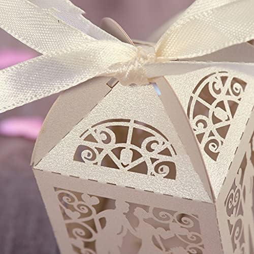 Orah par dizajn Lase rez vjenčanje slatkiši poklon poklon kutija sa ukrasima traka Tabela