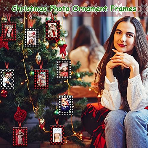 Yalikop 36 komada Božićni okvir za slike ukrasi viseći okvir za fotografije Ornament porodični filc viseći