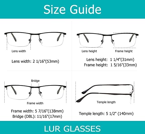 LUR 3 pakovanja pola obručnih naočala za čitanje + 6 pakovanja klasičnih naočala za čitanje