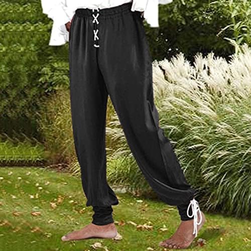 Miashui Star Glitter Muške modne ležerne printne posteljine elastične pojaseve pantalone hlače