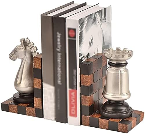 QLIGHA Resin Bookends Chess oblik Bookends za ured Home Desktop knjige organizacija Bookend Creative