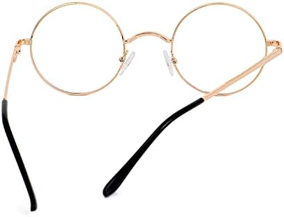 Eylrim okruglo plavo svjetlo blokirajuće naočare za žene muškarce krug prozirnih sočiva metalni okvir naočare bez recepta
