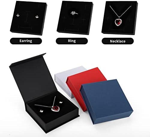 BSSAY 20 paketa nakit poklon kutije Ogrlice naušnice prstenaste kutije poklon kutija s pamukom napunjenim i poklopcima, poklopne kutije za nakit 3.9x3.9x1.1 inč