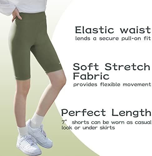 Rolanko Girls Bike Shorts Gym Stretch Spandex kompresija 7 Atletski kratke hlače za djecu Ležerne prilike