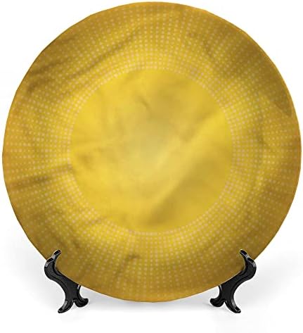 Ligutari keramička ploča za prikaz, žuta keramička viseća ukrasna ploča, moderni krug sunca, 6 inčni, dnevni