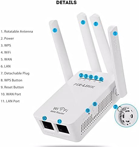 # v411qW Wifi opseg proširivača signala bežični Dvopojasni mrežni repetitor 300Mbps