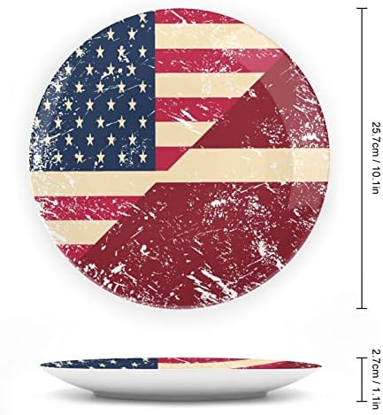 Američka i Latvija Retro zastava Keramička kost Kina Dekorativne ploče sa štandom za vešanje ukrasa za večeru