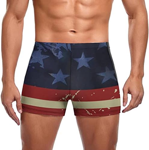 Ležerne kratke hlače za muškarce 3D zastava Ispisuje muške kupaće kostime dno plus veličina 4. jula vježbanje za muškarce za muškarce