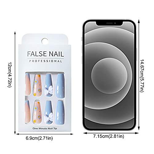 ZITIANY novi 3D lažni nokti sa dizajnom lažni nokti sa ljepilom za žene pritisnite na noktima 24kom 2ml