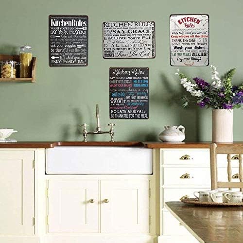 SUMIK kuhinjska pravila kažu Molim i hvala, metalni Limeni znak, Vintage art plaket plaketa Kućni