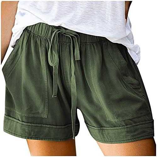 Kratke hlače za žene udobne vezice ležerni elastični struk čiste boje labave ljetne plaže kratke hlače s džepovima