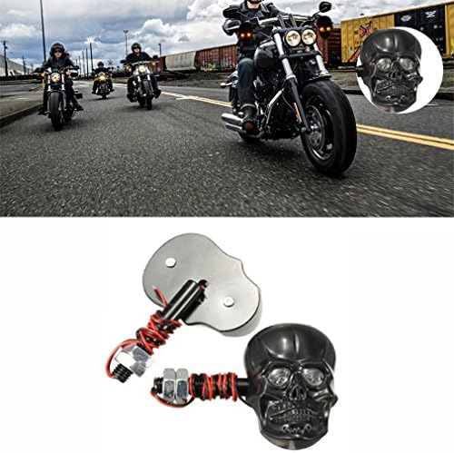 2kom motocikla Lobanja Žmigavci, univerzalni Chrome indikatori Amber LED lampa za Harley Crusier Honda Suzuki