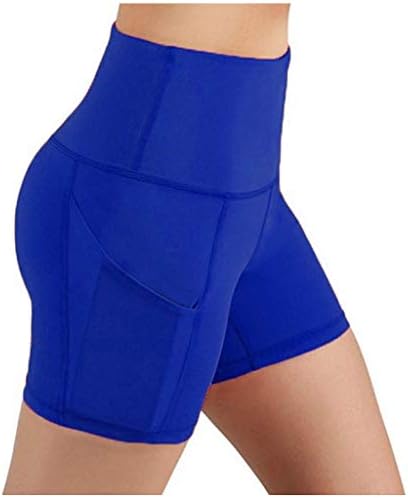 Debeli Spandex Fitness Lady Yoga džepne kratke hlače HIP trke za trčanje s visokim strukom rastezanje čvrstih