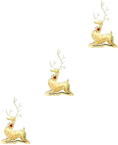 3pcs Iron Art Božićni Elk ukras sjajnog sjedenja sjedećih jelena Desktop Dekoracija za kućnu trgovinu Showcase