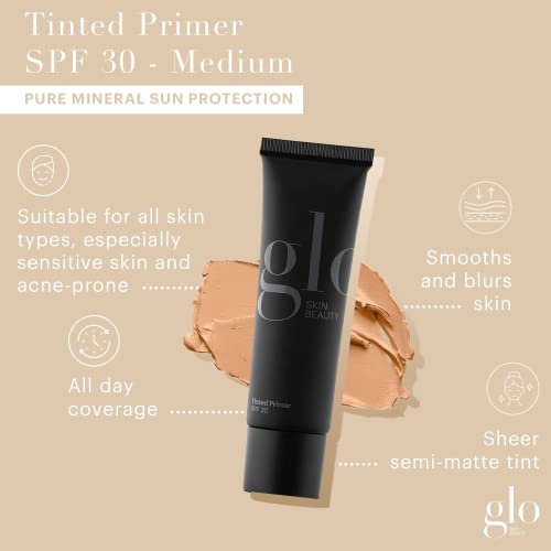 Glo Skin Beauty Tinted Primer sa SPF 30-čistom mineralnom šminkom bez ulja za lice, prozirno do srednje prekrivanje, polumat finiš