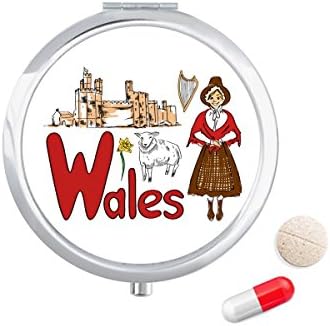 Wales Nacionalni Simbol Orijentir Uzorak Futrola Za Pilule Džepna Kutija Za Skladištenje Lijekova Dozator