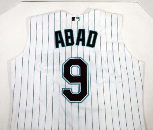 2002 Florida Marlins Andy Abad # 9 Igra izdana Bijela Jersey Vest 46 DP14198 - Igra Polovni MLB dresovi