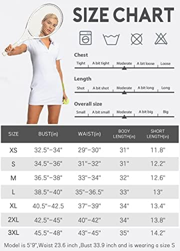 HIVERLAY Žene Golf Polo haljina s kratkim hlačama i džepovima Kratki rukav V ovratnik za vrat Tenis