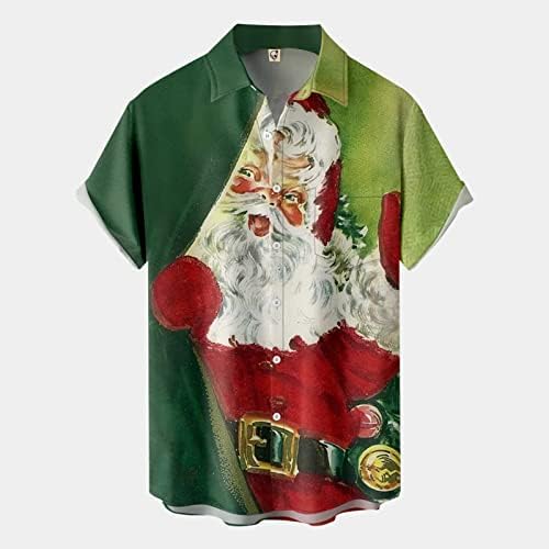 DSODAN božićni mens majice s kratkim rukavima smiješni Xmas Santa Claus Havajska majica za zabavu Grafičke