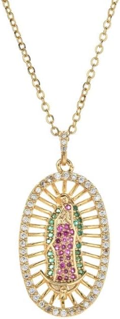 Zboro Djevica Marija privjesak za žene zlatna boja CZ kristalni nakit Colar lanac Cross Trendy-57775