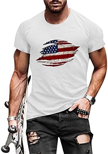 Gdjgta Muškarci Ljetni casual o zastava iz vrata Štampana majica kratkih rukava Top Bluze Male majice