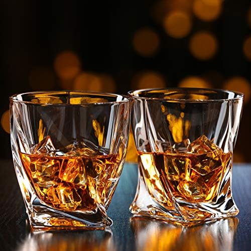 Whisky Glass Set 2-Whyskey Rocks Chilling Stones & 2 burbon naočare za muškarce i žene - veliki