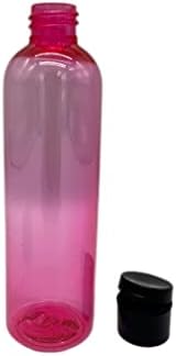 4 oz ružičaste kosmo plastične boce -12 Pakovanje prazno punjenje boca - BPA besplatno - esencijalna ulja - aromaterapija | Crna Flip Top Snap Cape - izrađena u SAD - prirodnim farmama
