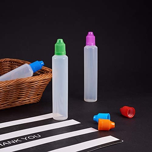 Benecreat 18 pakovanje 2oz / 60ml plastični stisak boca s kapljicama tanka tipka sa djetetom otporne na kapice, 4 lijevka i 2 kapljica za zalijepljenje