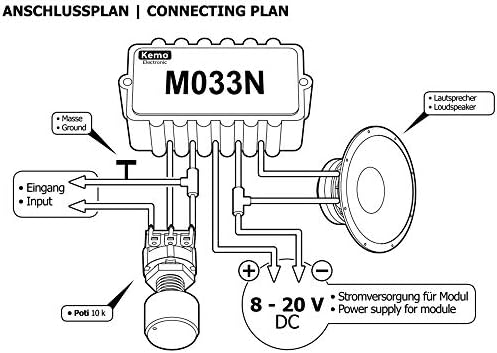 Kemo M033N 18 vat Universal Mono pojačalo modul