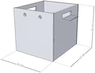 BENLEMI Drveni kutija za odlaganje modela 3 - sa pletenim ručicama užadi - bijela i prirodna boja