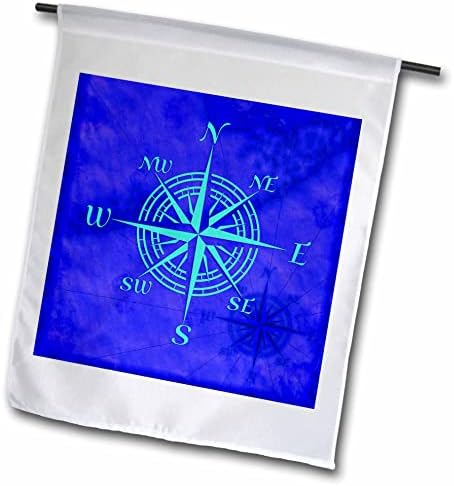 3Droza tirkizni kompas porastao je na plavoj nautičkoj mapi tipki Florida. - Zastave