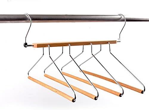 CZDYUF 4-sloj sklopivi drveni stalak za odjeću višenamjenska garderoba Organizator hlače pantalone viseći