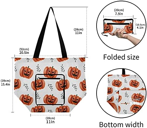 Halloween Funny Pumpkins list sklopiva torba za rame višekratna torba za namirnice Heavy Duty