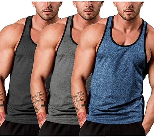 Coofandy muške cisterne za teretanu 3 pakovanja Y-Back Workout mišićne majice bez rukava bez rukava majice