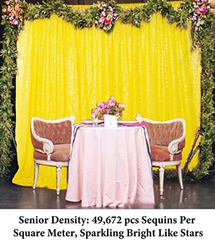 2ftx8ft Sequin zavjese 2 ploče žuta pozadina za fotografije sa šljokicama za Maturalnu zabavu Payette