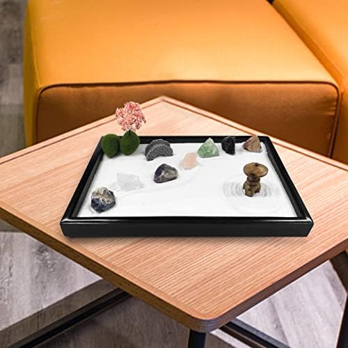 Artcome japanski Zen pijesak vrt za stol sa grabljama, postoljem, sirovim kristalima i mini namještajem-kancelarijski