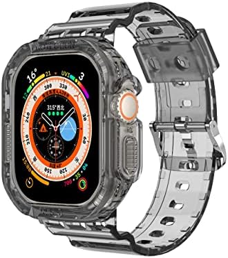 Maalya Sport Clear Band Case za Apple Watch serija 8 49mm ultra prozirni oklop silikonski poklopac