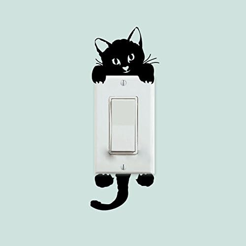 2kom naljepnice za prekidače svjetla Crtić zidna naljepnica sa uzorcima malih crnih mačaka sa životinjama Decor