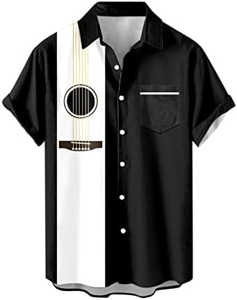 Xxzy gitarskih košulja za muški ljetni casual print plus size košulja kratkih rukava Okrenite muziku Grafičke