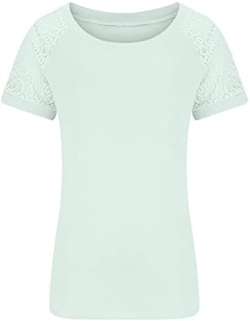 Proljeće i ljetni vrhovi za žene 2023 modna kauzalna okrugla vrat čvrsta boja bluza s kratkim rukavima majica ljetnih vrhova