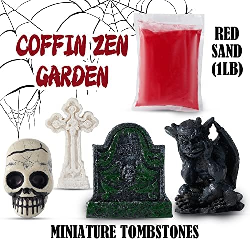 Coffin Zen Garden Kit za radni sto, gotički pokloni za žene, sablasni Goth meditacijski dekor Uredske