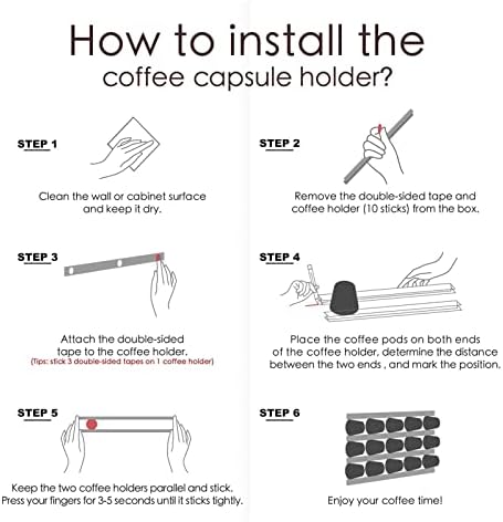 DIY držač kapsula za kafu, montiran na šalter za skladištenje ljepljivih mahuna za kafu, može pohraniti