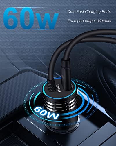 60W USB C Auto Punjač Android USB-C kabl za brzo punjenje za Samsung Galaxy S23 Ultra S23+ S22