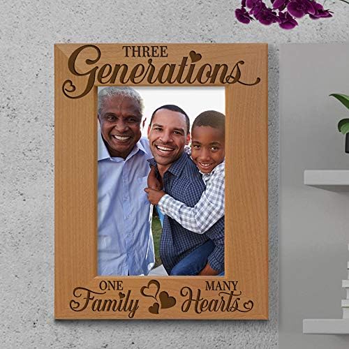 KATE POSH-3 generacije ljubavi, tri generacije jedna porodica mnoga srca gravirano prirodno drvo okvir za slike-Majčin dan, Dan očeva, baka & Djed pokloni