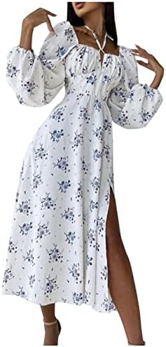 Fmchico Womens 2023 Mini haljina sa cvjetnim printom za Proljeće Ljeto s Halterom na vratu s volanima s