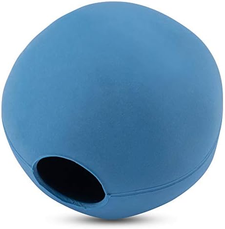 Beco Prirodna gumena igračka za pse loptu, liječite doziranje, odskočnu i vučnu, plavu, veliku